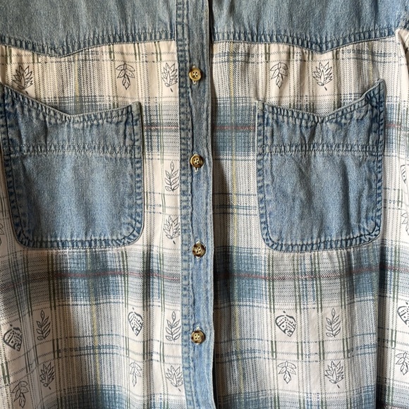 Vintage Public Clothing Company patchwork long sleeve cotton button down - Picture 2 of 7